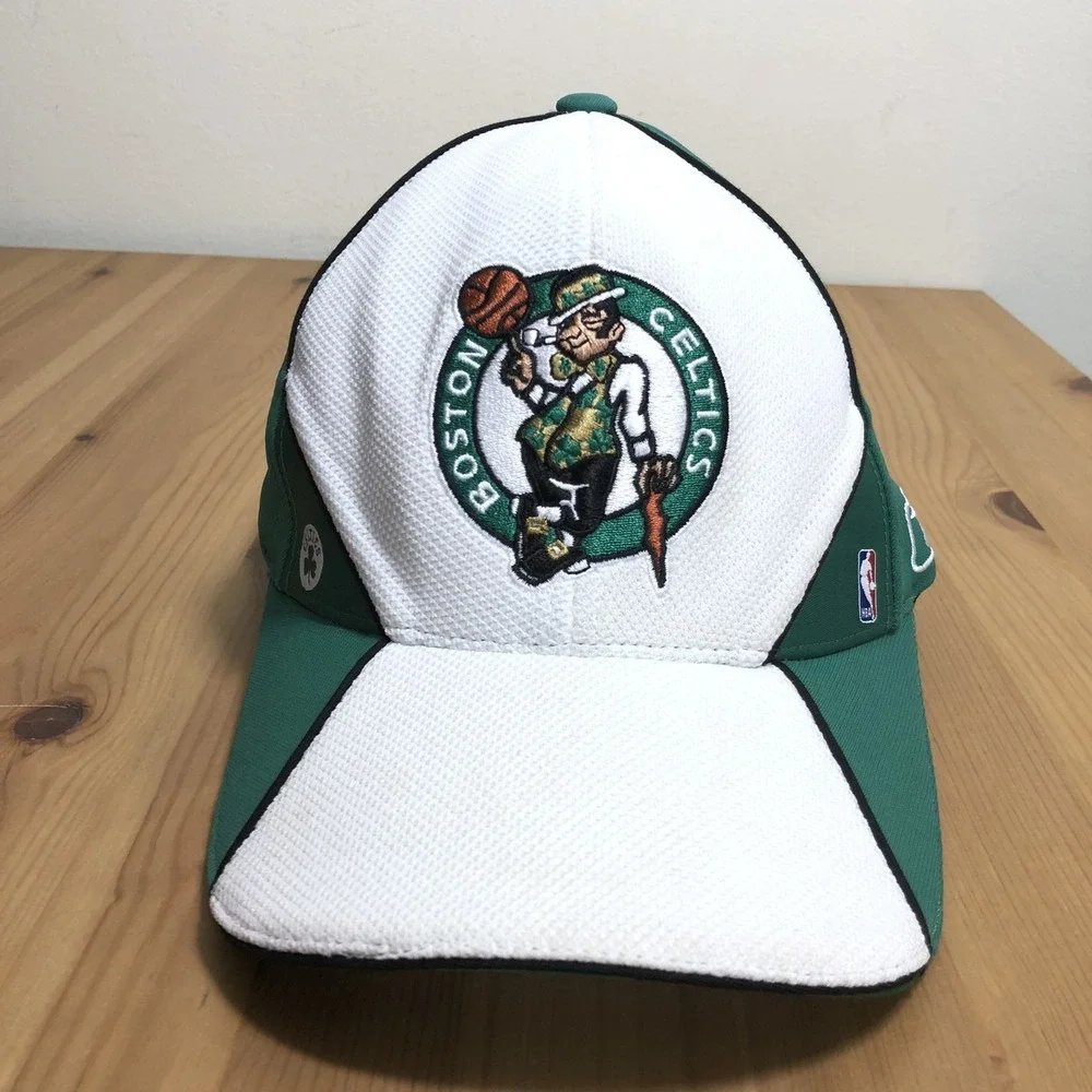 Boston Celtics Reebok Flexfit NBA Embroidered Cap Hat OSFA Green White